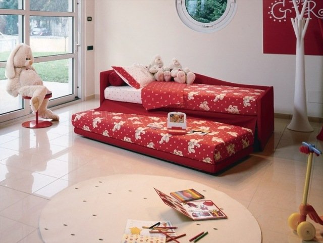 Avtagbar säng Barnsäng design stoppade röda lakan CENTODUE Bonaldo