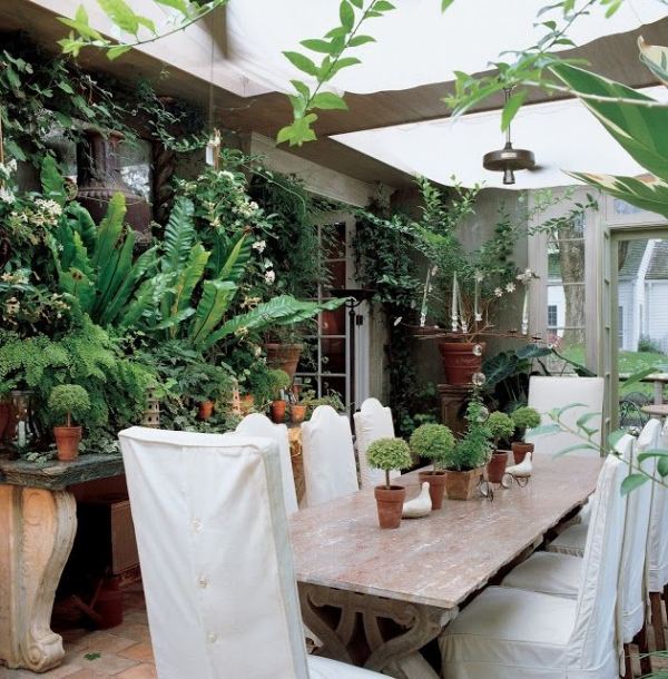 Växter i vinterträdgården vård tips massivt matbord sten konsol bord