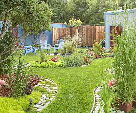 Trädgårdsvägar lägger idéer gräsmattor