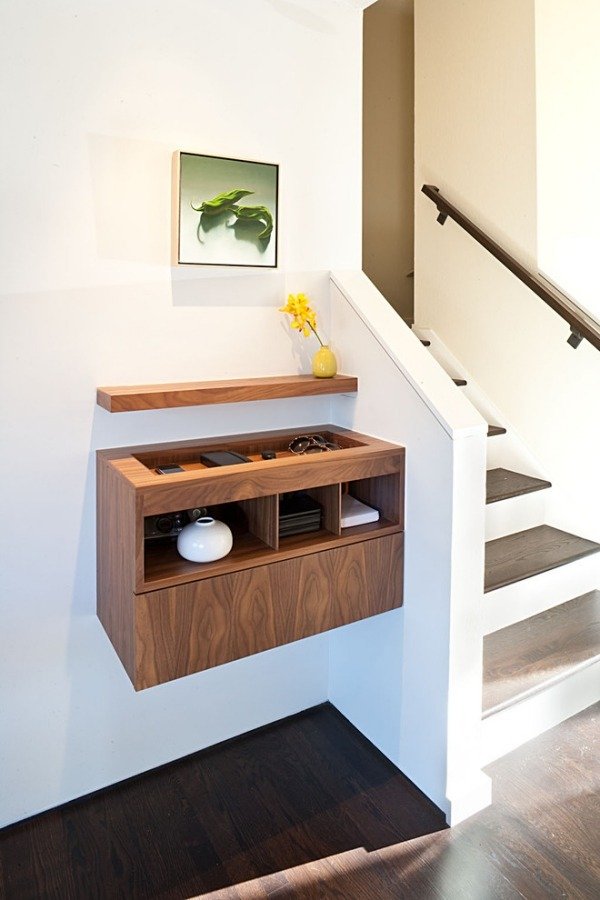tips för korridordesign praktiska möbler skåp väggfästen trä