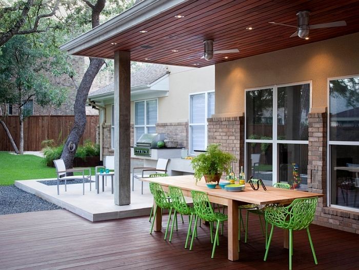 Tips-på-terrassen design-matplats-trä bord-designer stolar