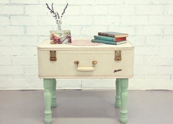 Bord bygga träben grönt shabby chic idé