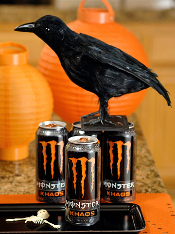 bordsdekorationer halloween fest dricker burkar orange svart