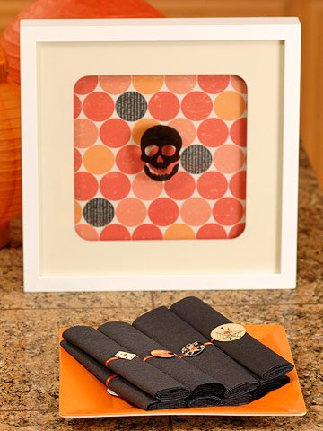 halloween fest fotoram klippbok papper orange