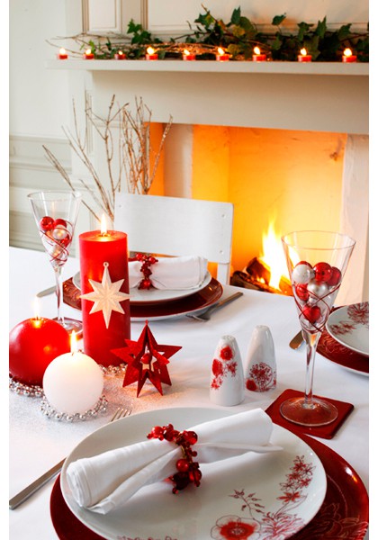 rött ljus julstjärna