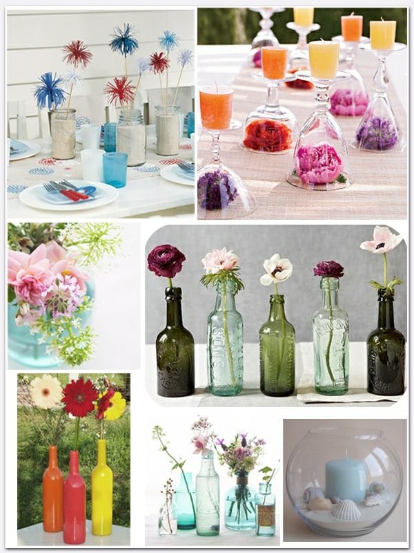 Gör idéer till vaser med bordarrangemang själv