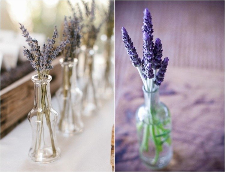 bordsdekoration-lavendel-stjälkar-glas-flaskor-serien