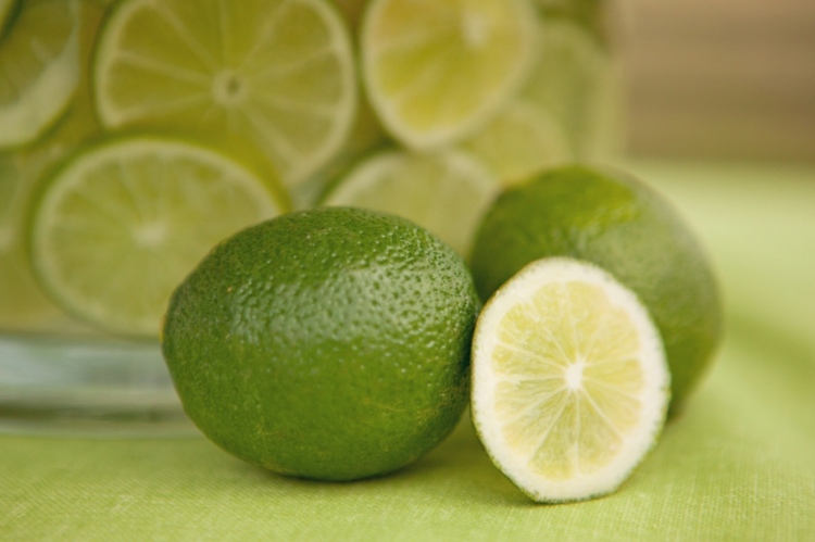 Gör själv bordsdekoration skiva-skivor-citrusfrukter-grön-original-idé