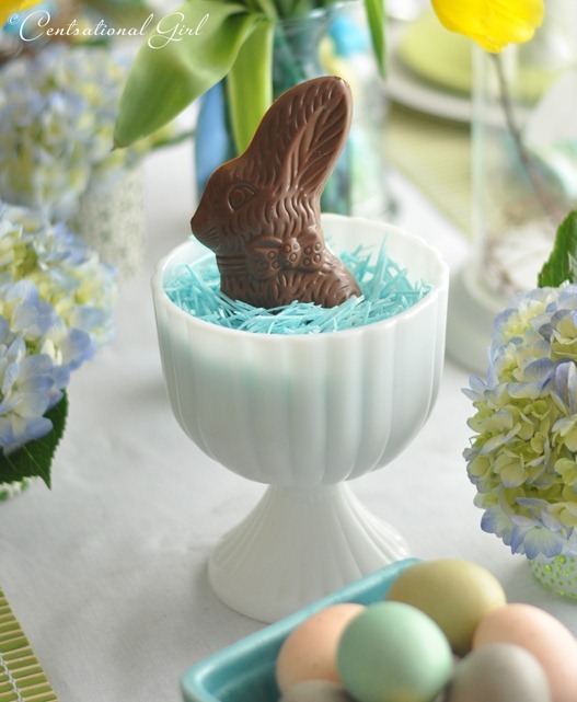 bord dekoration påsk choklad kanin ägg stativ