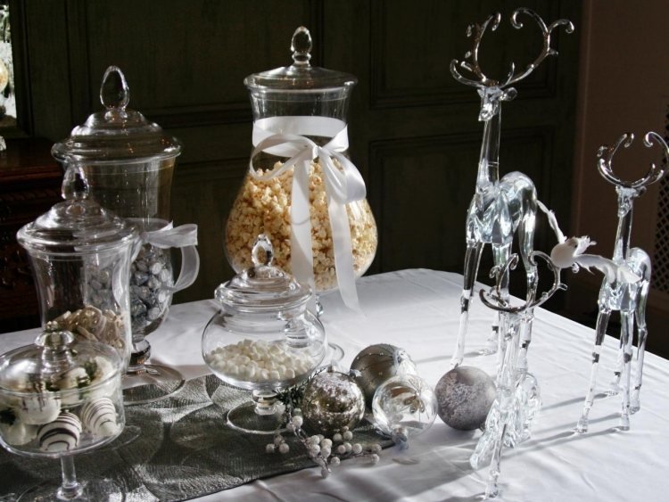 bordsdekoration-jul-silver-guld-kristall-glas-rådjur-ädla-läckra