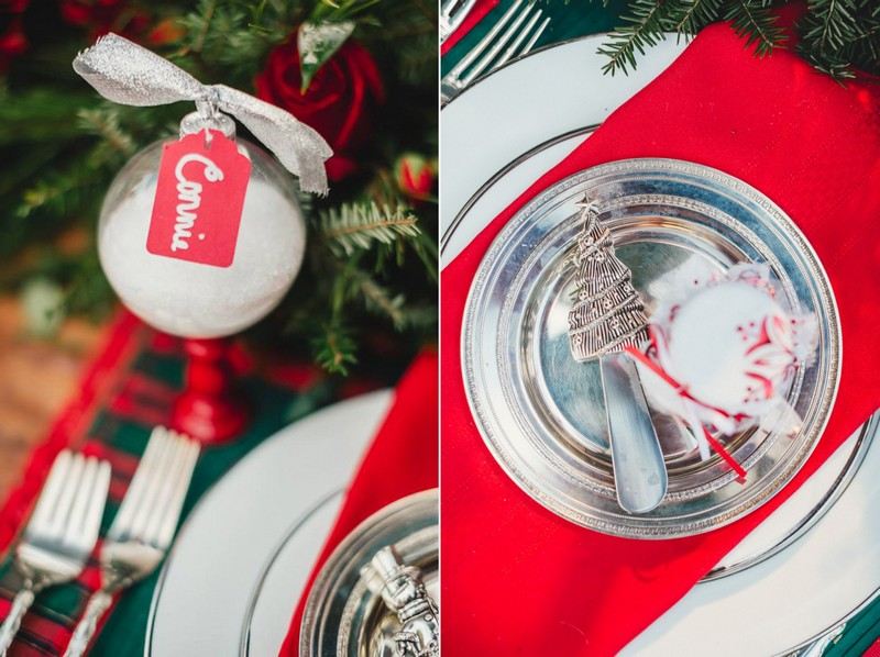 Bordsdekoration för jul konstgjord snöbollprydnad-bordslöpare-röd