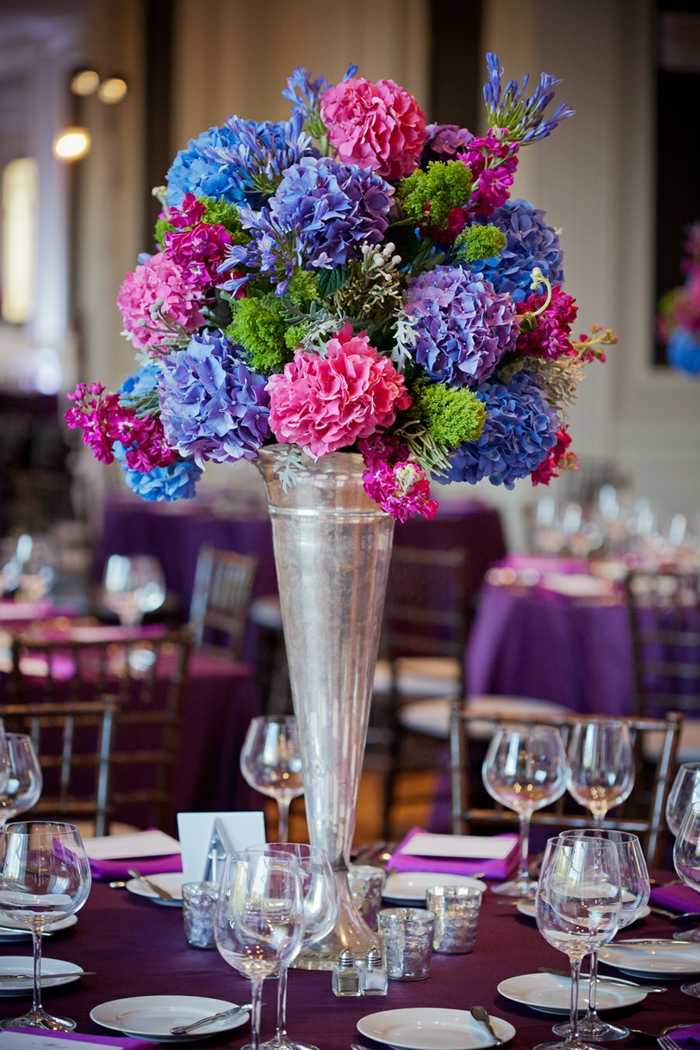 Violett-och-blå färgpalettbröllop