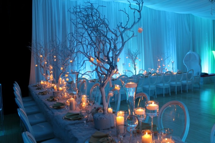 Dukning-bröllop-restaurang-konst-träd