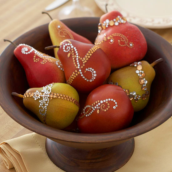Dekorera fruktskål-serverande julpysselidéer frukter