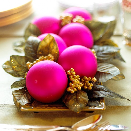Julgransprydnader Julgranskulor Rosa-gyllene fruktskål-lämnar smycken