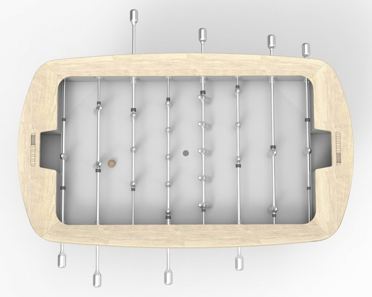 design bord fotboll fågelperspektiv stadion form minimalistisk