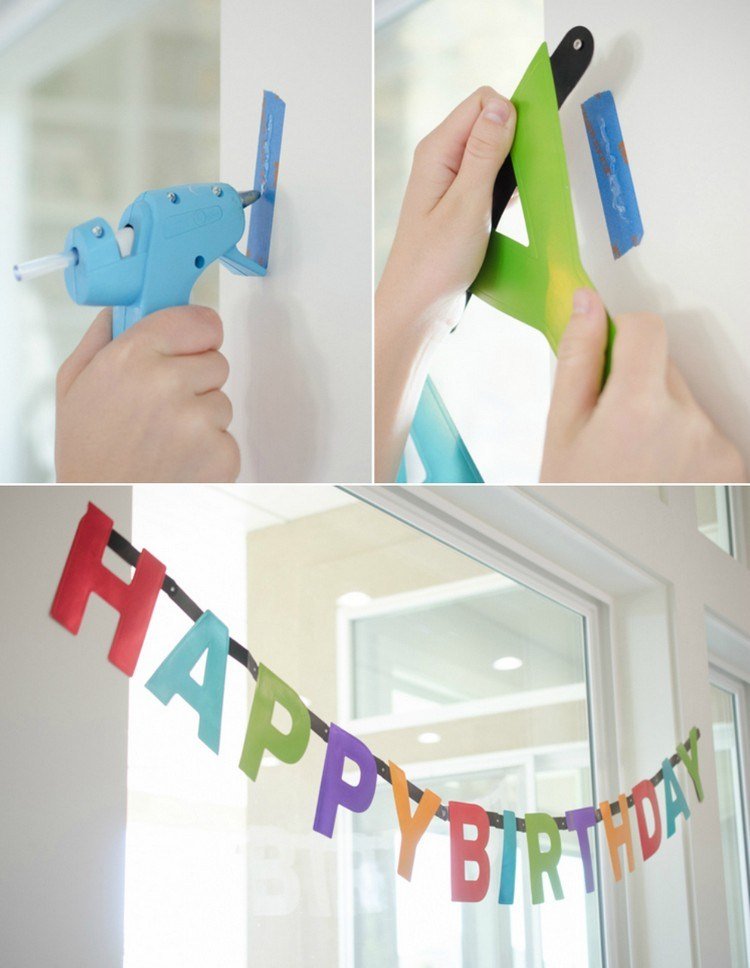 bra-pyssel-idéer-hjälpsamma-tricks-het-lim-målarens crepe-födelsedag-vimpel-hängande
