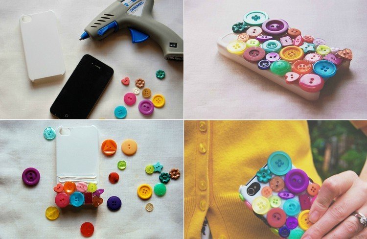 stora-hantverk-idéer-het-lim-pistol-tricks-färgglada-knappar-lock-iphone-dekorera-idé