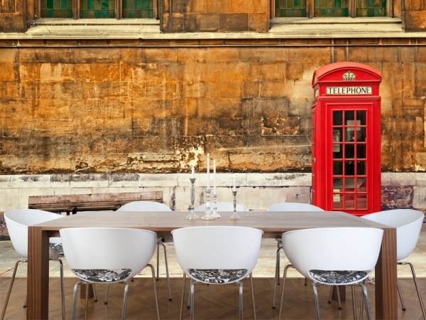Hemidéer-väggpapper-London röd telefonkiosk