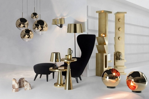 lyxiga möbler guld svart british gentleman's club Tom Dixon Milan Design Week 2014