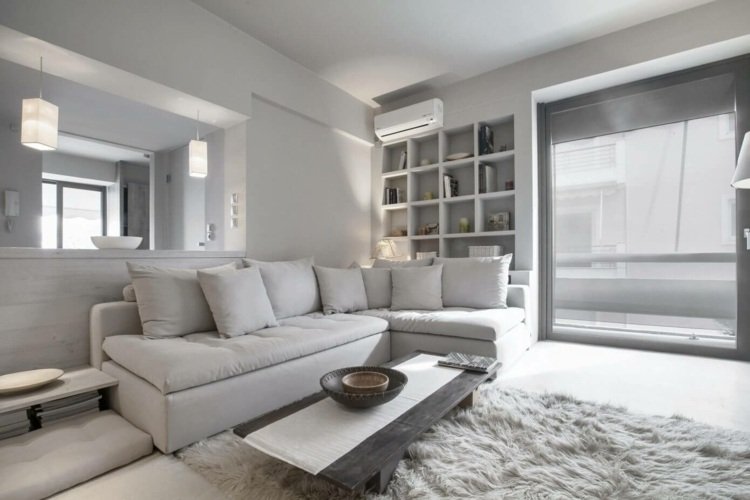ton i ton möbler djup hög matta-vit-soffa-vardagsrum