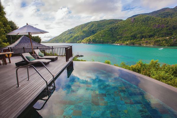 Tropical Hillside Retreat Villa Bedövning Luxury Resort Seychellerna