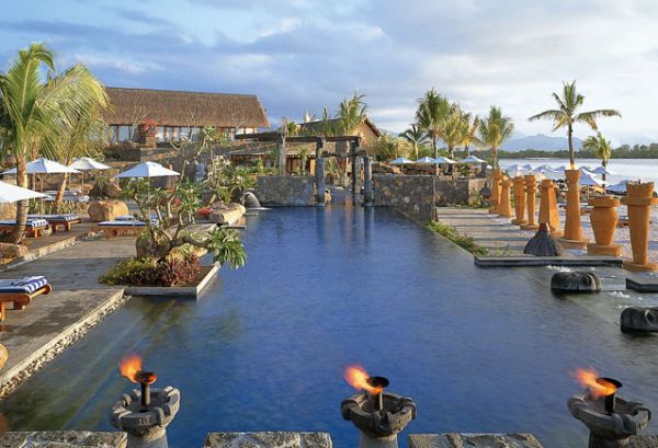 Idylliska hotellpooler-Mauritius Oberoi havsutsikt