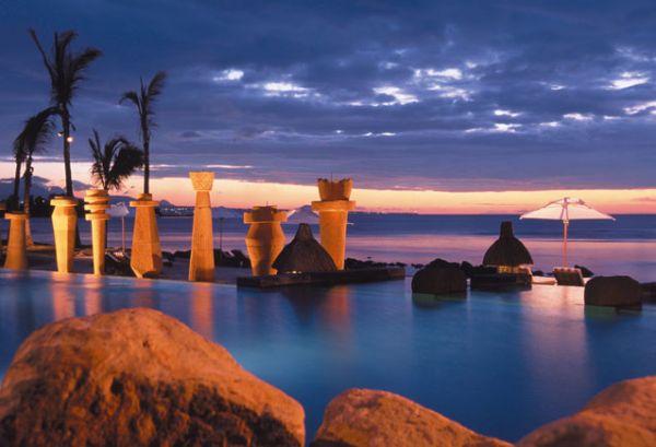 Hotellpooler Topp Bästa Mauritius-Turtle Bay-Infinity Pool-Oberoi Njut av solnedgången