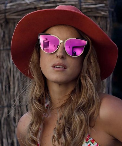 Ροζ αντανακλαστικά γυαλιά ηλίου