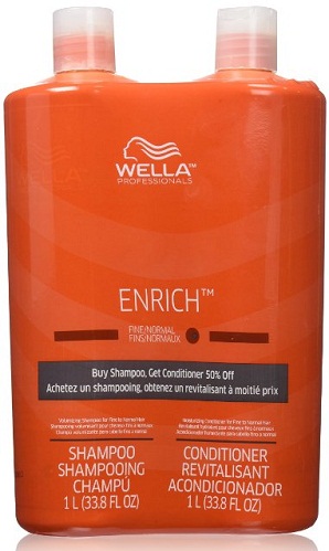 Wella Enrich Shampoo & amp; Hoitoaine Course Hair Liter Duo 33,8 oz