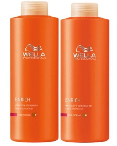 Wella Professional Enrich Shampoo & amp; Hoitoaine suoristetuille hiuksille