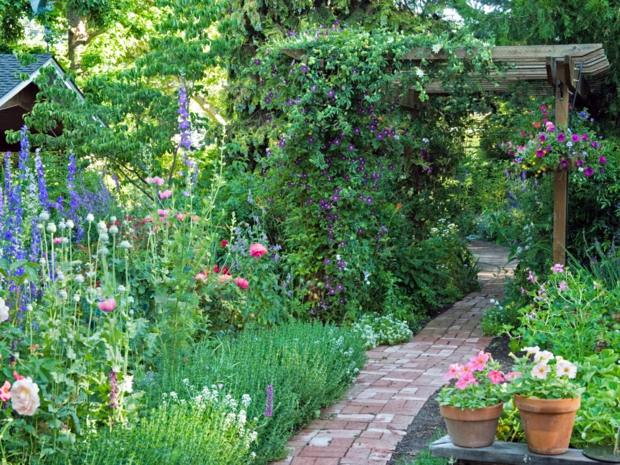 vacker trädgård pergola integritet skärm design idéer