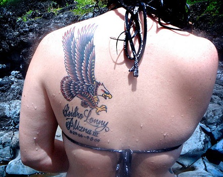 Heavenly Eagle Bird Tattoo στην πλάτη