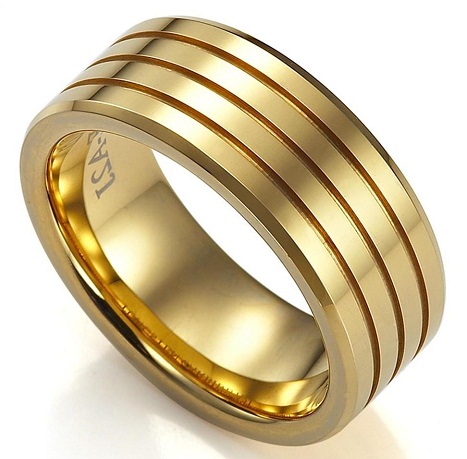 Πολυεπίπεδα χρυσά γαμήλια δαχτυλίδια για άνδρες