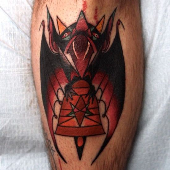 Aztec Pattern Bat Tattoo -suunnittelu