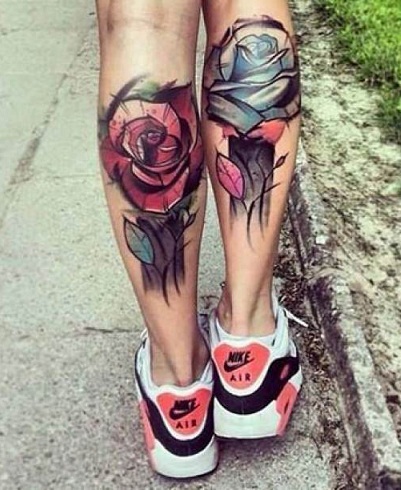 Flashy τατουάζ μοσχάρι λουλουδιών