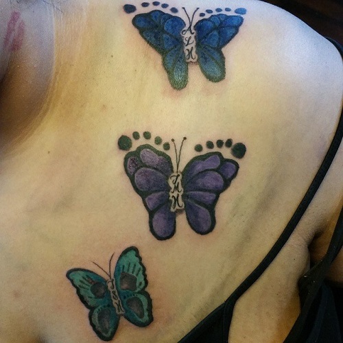 Butterfly Footprint Tattoo -mallit