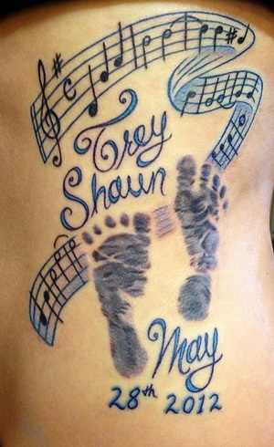 Musical Footprint Tattoo -mallit