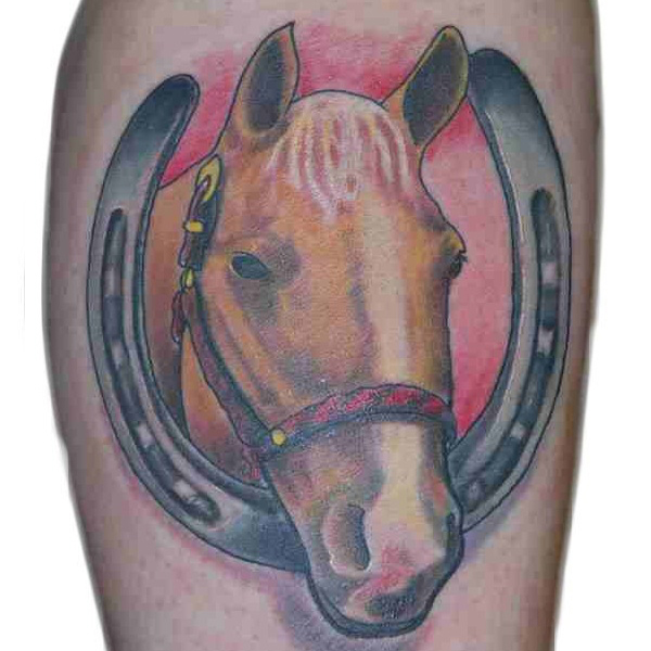 Απλό σχέδιο τατουάζ αλόγου με ένα πέταλο