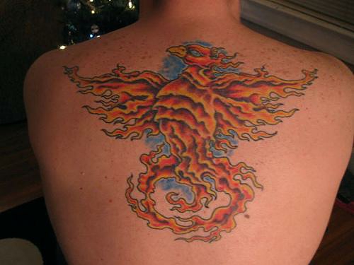 Fiery Phoenix Tattoo Design