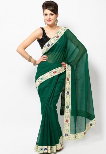 Tumman vihreä Saree