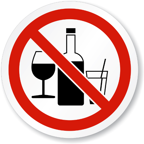 Αποφύγετε την πινακίδα κατανάλωσης αλκοόλ