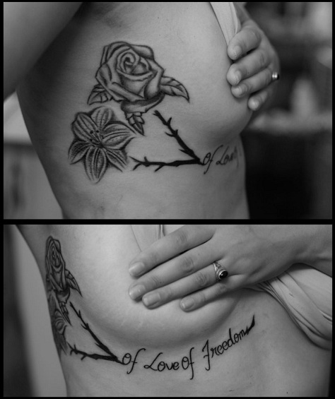 τατουάζ τριαντάφυλλο και κρίνο