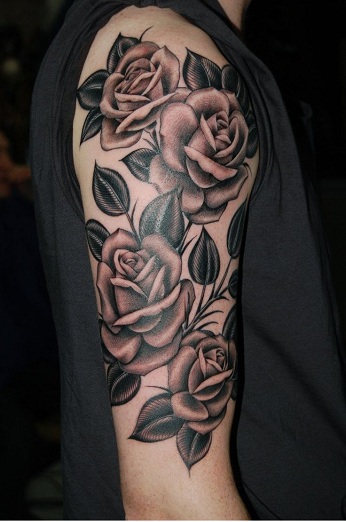 ruusu tatuointi suunnittelu miehille