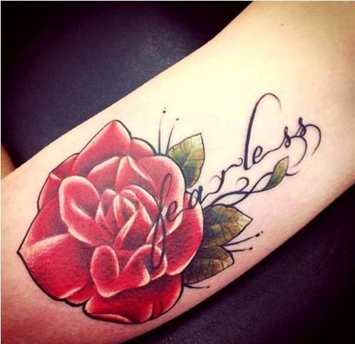 Rose Tattoo with Love Quote ranteessa