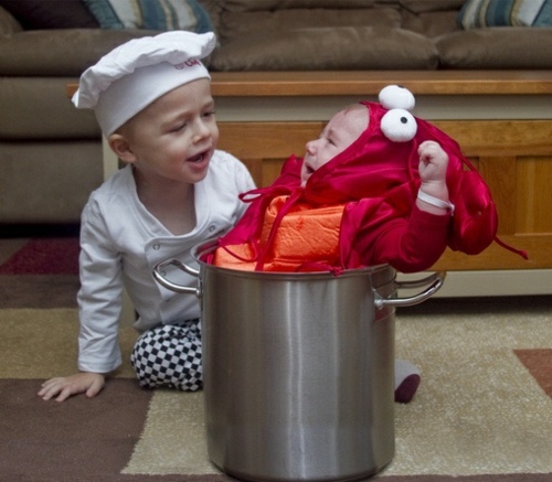 Kostymer småbarn bebis kock lagar hummer