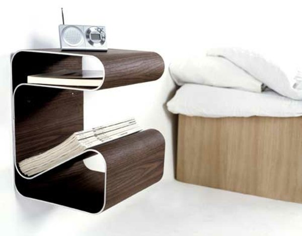 modernt trä-sängbord