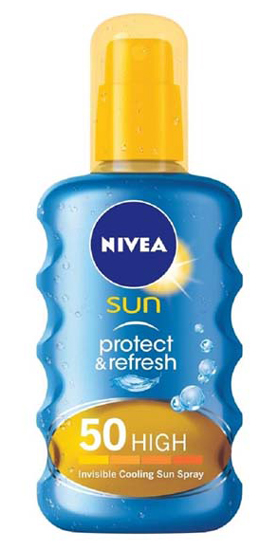 Nivea Sun, Protect & amp; Refresh Invisible Cooling Spray, Spf 50