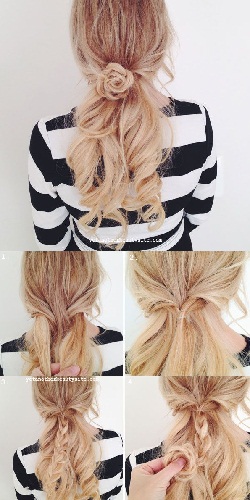 Flower-Braid-And-Low-Ponytail-Hairstyle