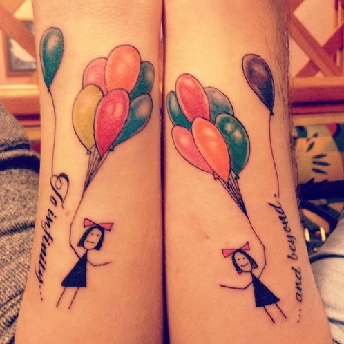 Σχέδια τατουάζ με μπαλόνια φιλίας